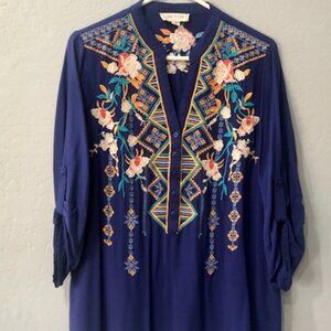 Embroidered tunic top